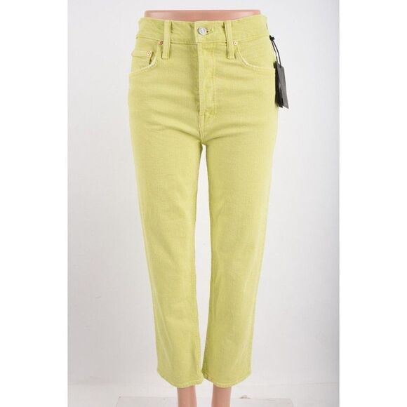 MOTHER Yellow Straight Leg Jeans - Picture 1 of 7